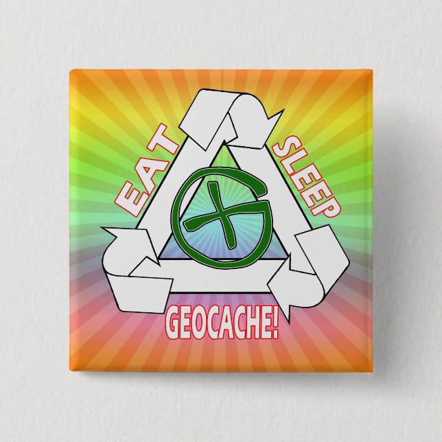 ÄT SLEEP GEOCACHE - GÖR DET IGEN KNAPP (Framsida)