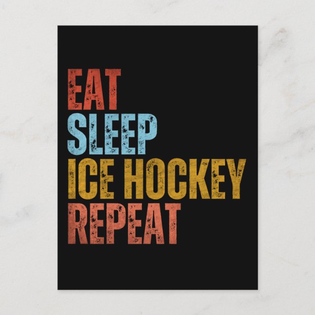 ÄT SLEEP ISHOCKEY REPETERA VYKORT (Framsida)