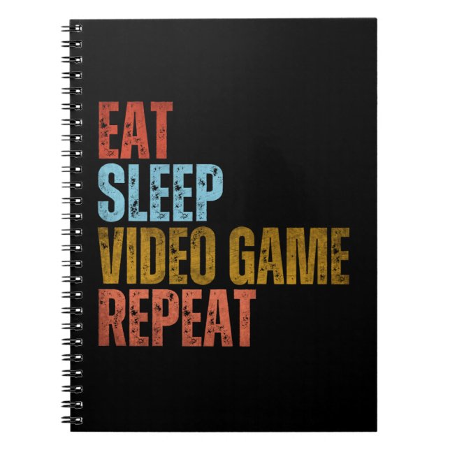 ÄT SLEEP VIDEO GAME REPETERA ANTECKNINGSBOK (Framsidan)