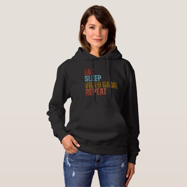 ÄT SLEEP VIDEO GAME UPPREPA T SHIRT (Hel framsida)