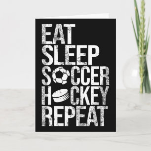 Ät Solla Fotboll Hockey Upprepa Roligt Sportspel D Kort