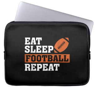 Ät Solla Fotboll Upprepa Awesome Kärlek Fotboll Vi Laptop Fodral