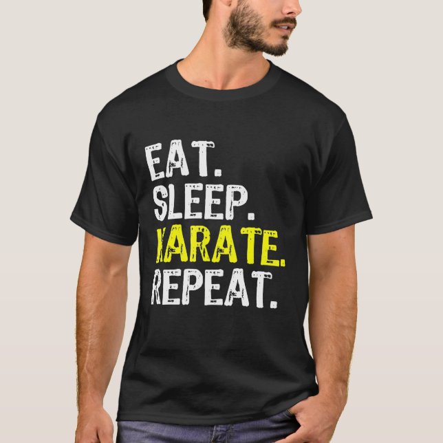 Ät somer Karate Upprepa Coola Älskare T Shirt (Framsida)