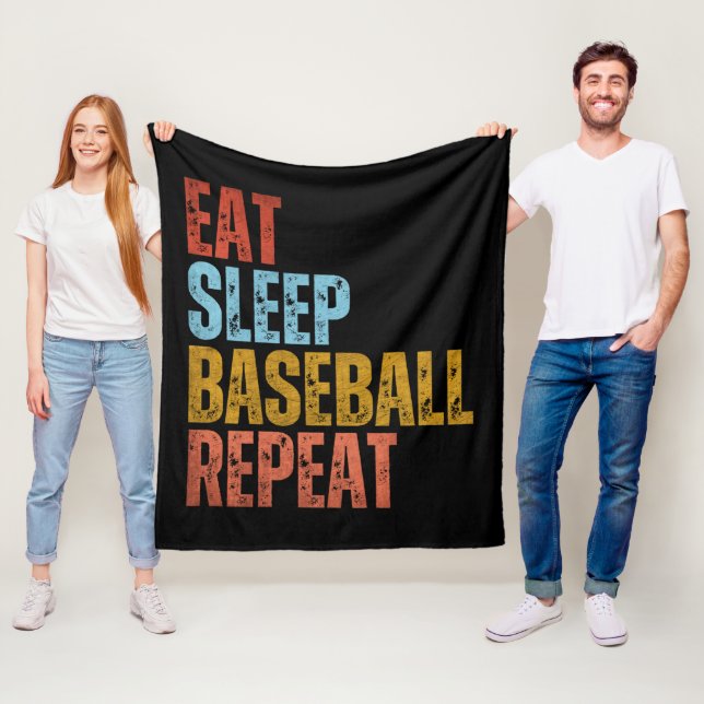 ÄT SÖMN BASEBALL UPPREPA FLEECEFILT (På plats)
