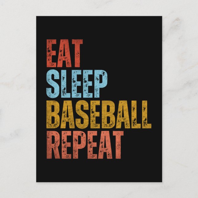 ÄT SÖMN BASEBALL UPPREPA VYKORT (Framsida)