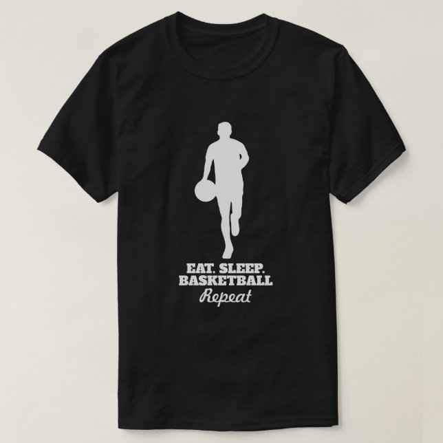 Ät sömn basket upprepa t-shirt för spelare (Design framsida)
