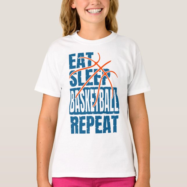 ÄT SÖMN BASKETBOLL UPPREPA T SHIRT (Framsida)