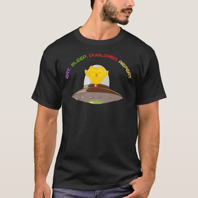 Ät, sömn, duolingo, upprepa klassiskt T-Shirt (Framsida)