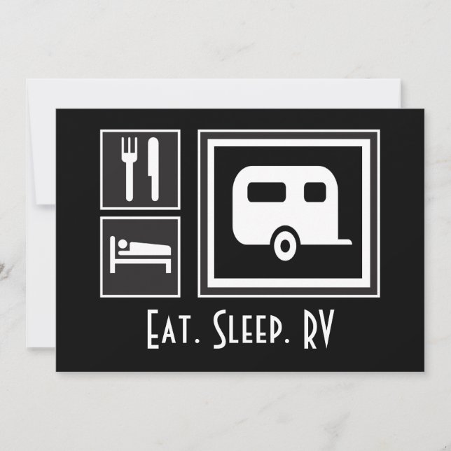 Ät sömn FISH! Du är inbjuden på Camping Resa Inbjudningar (Framsida)