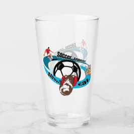 Ät, sömn, fotboll, upprepa tecknad fotboll glaskopp