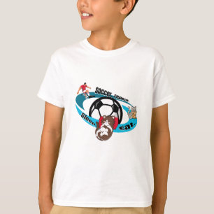 Ät, sömn, fotboll, upprepa tecknad fotboll t shirt