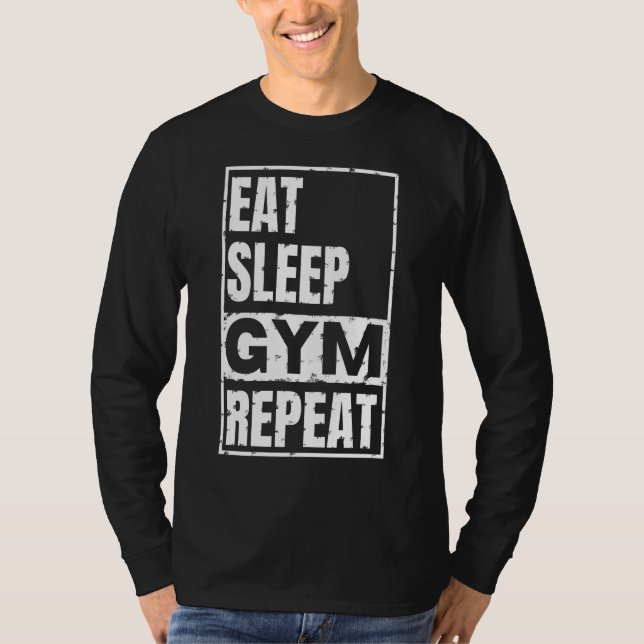 ät sömn gym repetera T-shirt (Framsida)