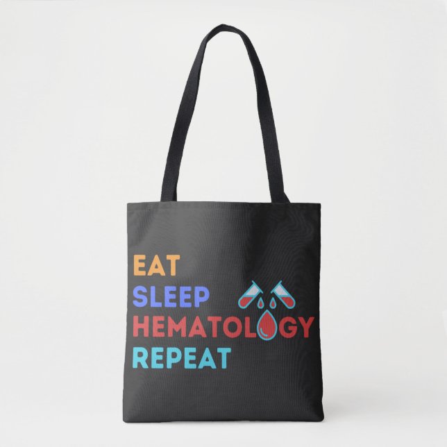 ÄT SÖMN HEMATOLOGI REPETERA - #lablife Tygkasse (Framsida)
