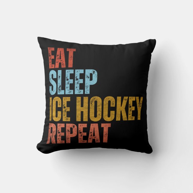 ÄT SÖMN ISHOCKEY UPPREPA KUDDE (Framsida)