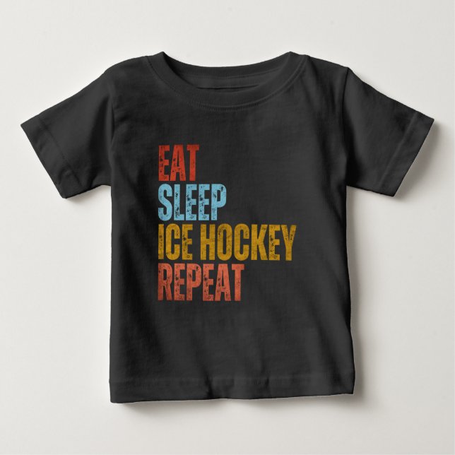 ÄT SÖMN ISHOCKEY UPPREPA T SHIRT (Framsida)