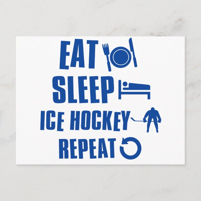 Ät sömn Ishockey Vykort (Framsida)