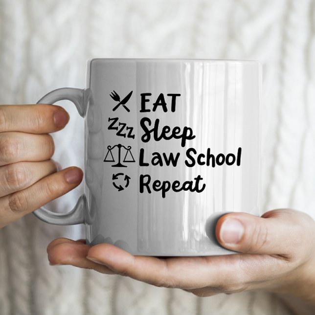 Ät, sömn, juridik, skola, upprepa kaffemugg (Skapare uppladdad)