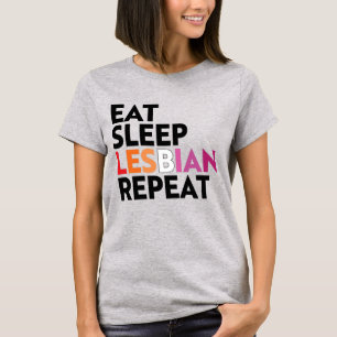 ÄT SÖMN LESBISK UPPREPA T SHIRT
