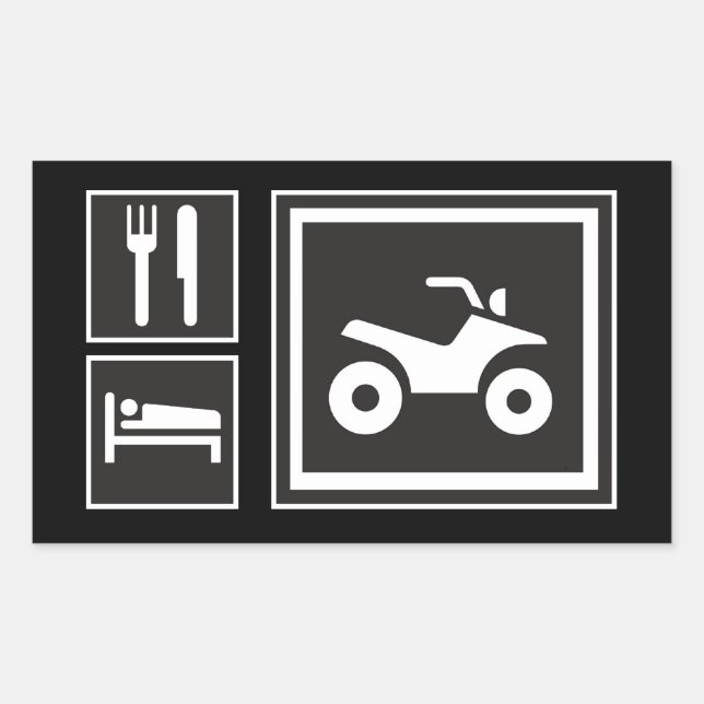 Ät sömn! rektangulärt klistermärke (Framsida)