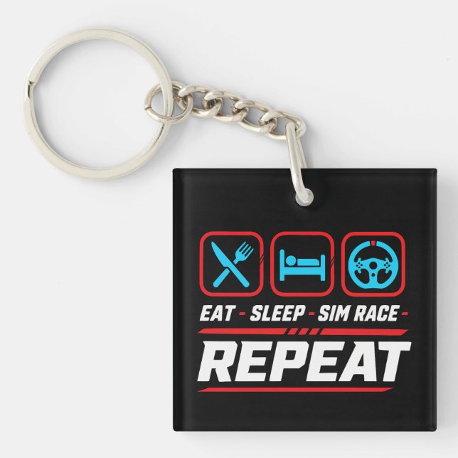 Ät sömn sim tävla upprepa för sim racing fans (Framsidan)