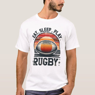Ät, sömn, spela rugby t shirt