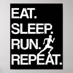 Ät sömn Springa Upprepa Marathon Springer Jogger S Poster