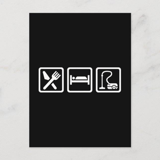 Ät sömn städning vykort (Framsida)