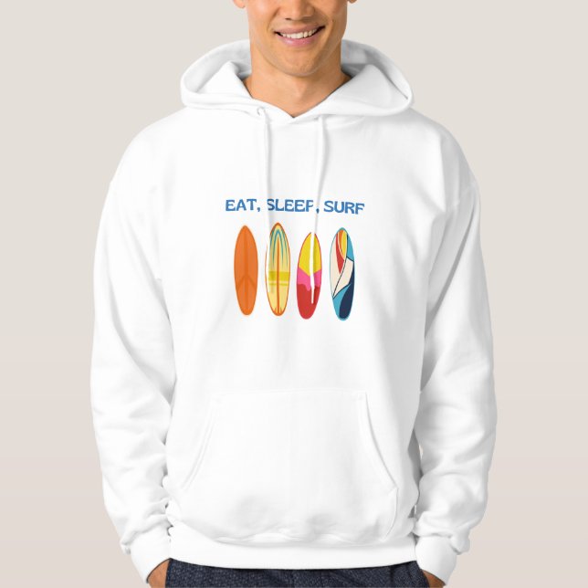 Ät, sömn, Surfa, Upprepa - Beach Life Hoodie (Framsida)