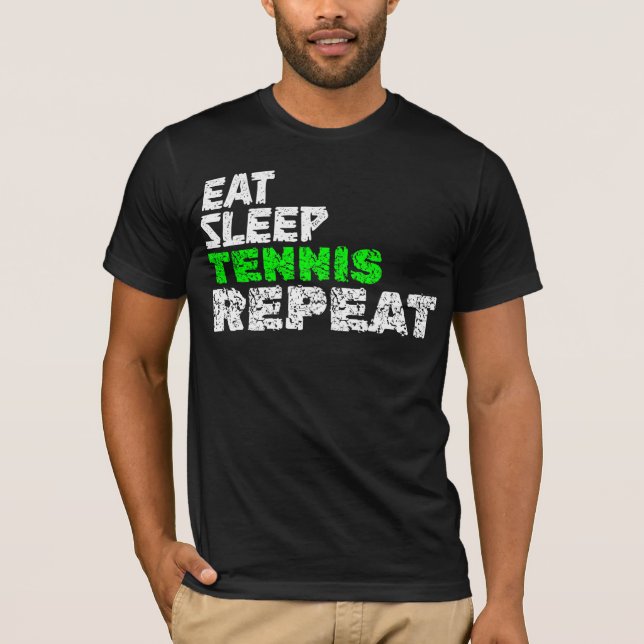 ÄT SÖMN TENNIS REPETERAR T SHIRT (Framsida)