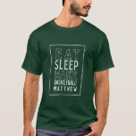 Ät, sömn, väckning, basketboll modern hand plockad t shirt<br><div class="desc">Ät, sömn, väckning, modernt handborrat. Jag är inte alltid grumlig ibland när jag spelar boll. Perfekt för din sport älskare. Underbar födelsedag, Mor-dag, fars dag, Alla hjärtans dag, jul, avhopp, pension-gåva. Perfekt för mamma, morsa, pappa, pappa, gran, mormor, mormor, morfar, morfar, morbror, morbror, moster, syster, bror, vän eller medarbetare. Idealisk...</div>