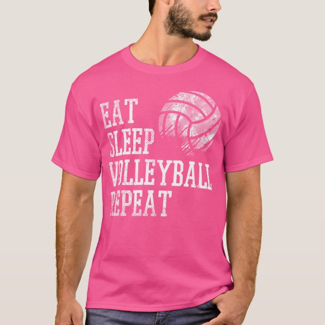 Ät Sömn Volleyball Repeat Funny Player Manar Kvinn T Shirt (Framsida)