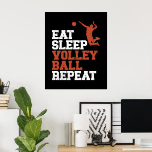 Ät sömn Volleyball Upprepa Volleyball Boy Gift Poster