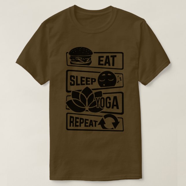 Ät sömn Yoga Repeat Meditation Yoga Yogi Spirit T Shirt (Design framsida)