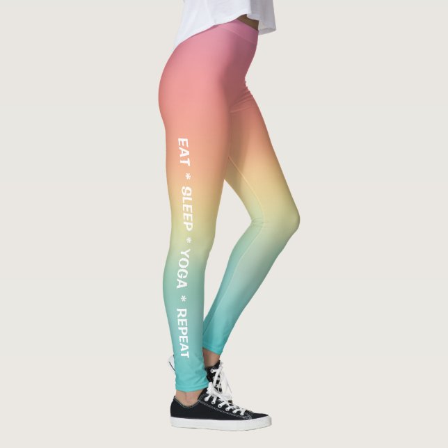 Ät sömn Yoga Upprepa Pastel Ombré Leggings (Höger)