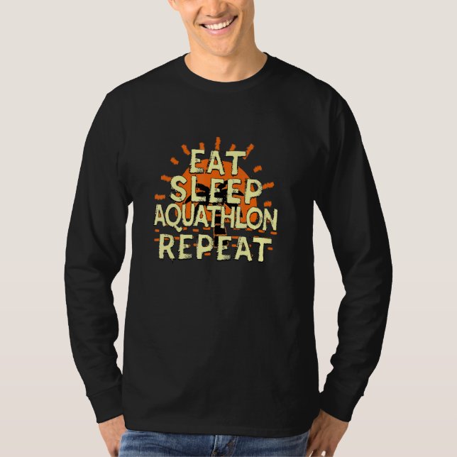 Ät sömnAquathlon Upprepa Springa och Simma Tropisk T Shirt (Framsida)