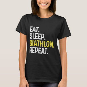 Ät Sömnbiathlon Upprepa Funny Biathlon Idrottsman T Shirt