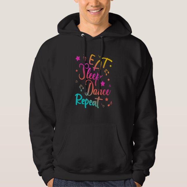 Ät sömndoft Upprepa Dancing Boy Girl Hoodie (Framsida)