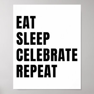 Ät sömnen fira upprepning poster