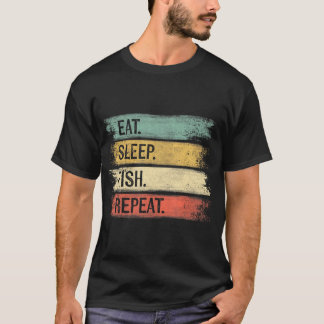 Ät sömnfisk Upprepa lustigt fiske Fiskare T Shirt