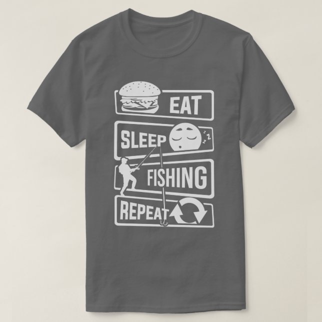 Ät sömnfiske Upprepa fiskare som fiskar efter angl T Shirt (Design framsida)