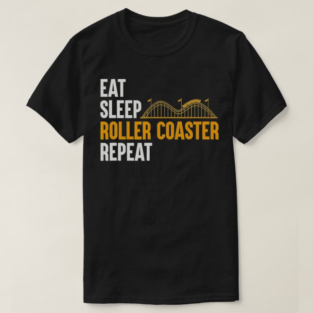 Ät sömnfyllnad Underlägg Repeat Funny Roller Coas T Shirt (Design framsida)