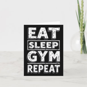 Ät sömngift Repeat Funny Workout Humor Tee Weigh Kort