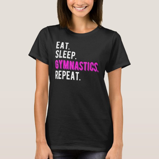 Ät sömnGymnastika Upprepa barn Bakvänd Acrobat T Shirt (Framsida)