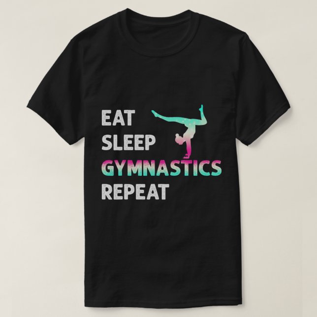Ät sömngymnastika Upprepa Flickkvinnor Funny T Shirt (Design framsida)