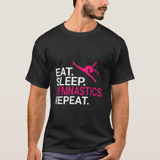 Ät sömngymnastika Upprepa julklappen T Shirt (Framsida)
