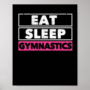 Ät sömnGymnastikrepetering Funny Gymnast Poster