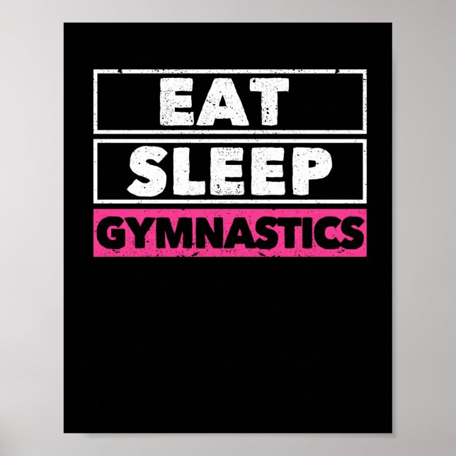Ät sömnGymnastikrepetering Funny Gymnast Poster (Framsidan)