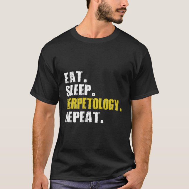 Ät sömnherpetologi Upprepa Behålla Snakes T Shirt (Framsida)