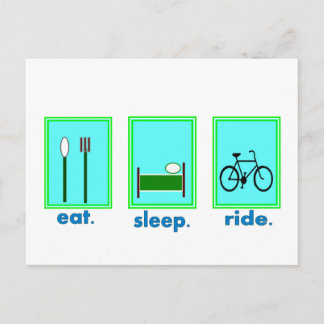 Ät sömnkörning Cyklist, biking gifts Vykort