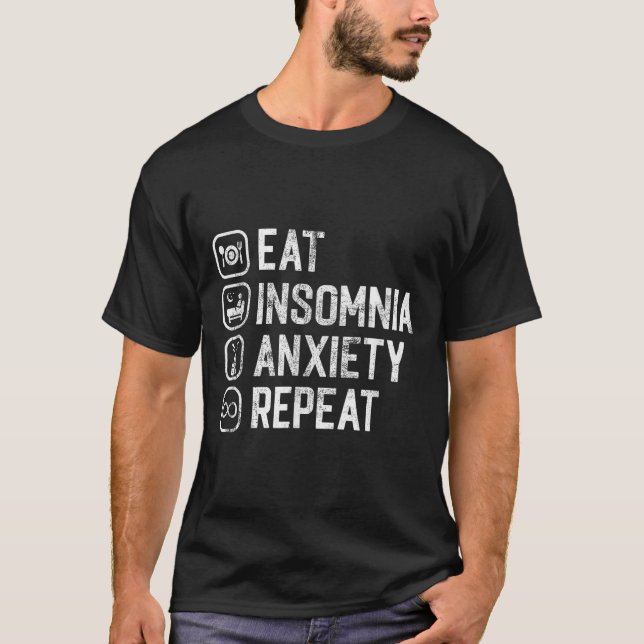 Ät sömnlöshet Upprepa Medveten viloläge för rälsfö T Shirt (Framsida)